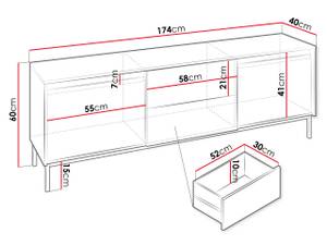 TV-Lowboard Ozmi 2SZ Schwarz