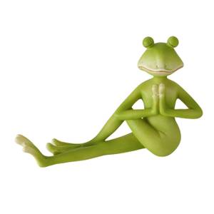 3er Set Froschfiguren in Yoga Haltungen Grün - Kunststoff - 20 x 13 x 9 cm