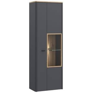 Vitrine Leone 9 Grau - Holzwerkstoff - 74 x 212 x 42 cm