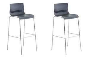 Tabouret de bar Hoover Lot de 2 Gris - Argenté