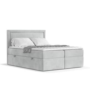 Premium Boxspringbett Jodan Magic Velvet Hellgrau - Breite: 182 cm