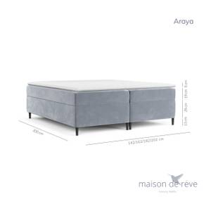 Boxspringbett  Araya II Taschenfederkern Grau - Breite: 140 cm