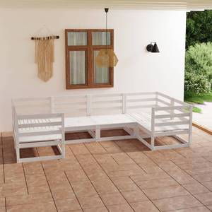 Gartenmöbel-Set 3009771-1 (6-teilig) Weiß - Massivholz - Holzart/Dekor - 70 x 67 x 70 cm