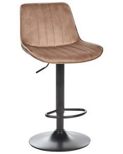 Tabouret rotatif DUBROVNIK Noir - Marron - Marron clair - Textile