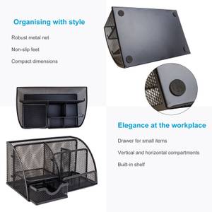 Schreibtisch Organizer KLAUS Schwarz - Metall - 14 x 13 x 22 cm