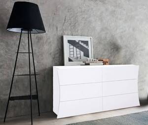 Commode Mauro cm 155x40h82 Blanc - Bois manufacturé - 156 x 82 x 42 cm