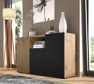 Kommode AURIS 135x42x82 Beige - Schwarz - Holzwerkstoff - Kunststoff - 135 x 82 x 42 cm