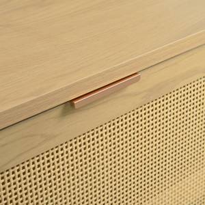 Sideboard Kommode Coeus Ⅲ Braun - Holzwerkstoff - Metall - Massivholz - Holzart/Dekor - 25 x 90 x 100 cm