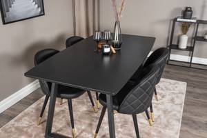 Essgruppe Inca 11 Schwarz - Massivholz - 85 x 75 x 160 cm