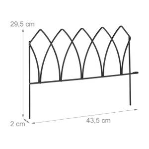 4-tlg. Beetzaun aus Metall Schwarz - Metall - 44 x 30 x 2 cm