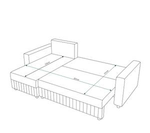 Ecksofa PARKI Schwarz - Ecke davorstehend rechts