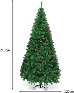 210cm Künstlicher Weihnachtsbaum Grün - Kunststoff - 122 x 210 x 122 cm