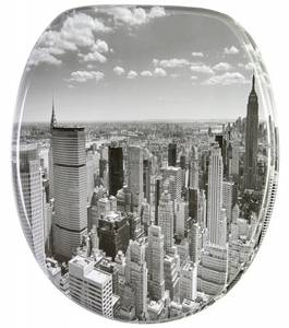 WC-Sitz Skyline New York Grau - Holzwerkstoff - 38 x 6 x 47 cm