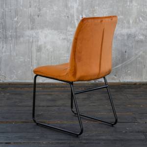 Chaise de salle à manger ZITA Velvet Orange - Textile - 47 x 91 x 65 cm