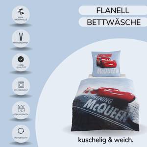 Bettwäsche Cars 2-tlg. Schwarz - Rot - Weiß - Textil - 135 x 200 x 1 cm