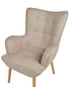 Fauteuil VEJLE Beige - Chêne clair - Textile