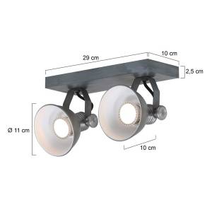 Strahler, Spots & Aufbaustrahler Fer / Aluminium - 1 ampoule - Gris - Blanc - Nb d'ampoules : 2