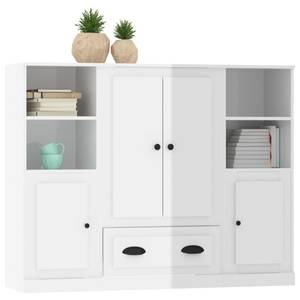 Highboard 3er Set DE7587 Hochglanz Weiß