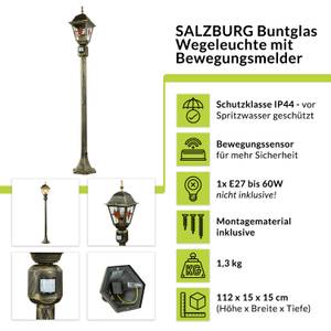 Lampe sur pied d'extérieur SALZBURG Argenté / Gris - Gris argenté - Hauteur : 112 cm