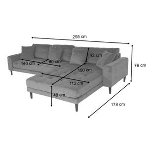 Ecksofa J54 Braun - Textil - 295 x 76 x 178 cm