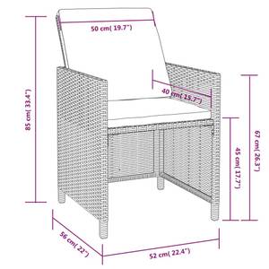 Garten-Essgruppe (9-teilig) 42530 Schwarz - Polyrattan - Holzart/Dekor - 109 x 74 x 109 cm