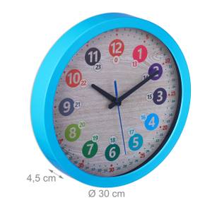 Horloge murale pour votre enfant Beige - Noir - Bleu - Métal - Matière plastique - 30 x 30 x 5 cm