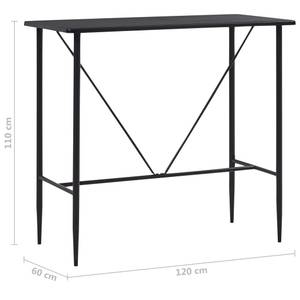 Bar-Set(5-teilig) 299885 Schwarz - Holzwerkstoff - Metall - 60 x 110 x 120 cm