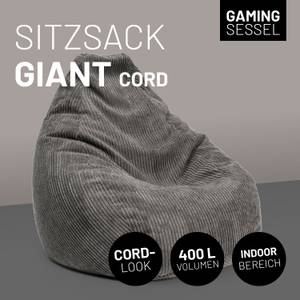 Sitzsack GIANT Cord Grau