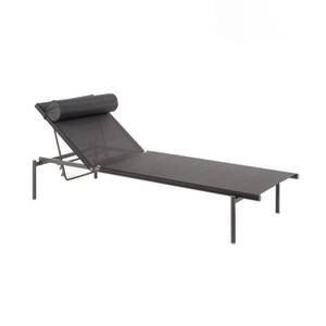 Chaise longue avec coussin - Naxos Gris - Métal - 83 x 32 x 200 cm