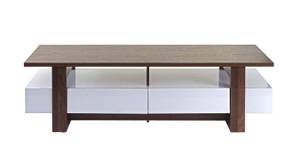 Rack TV B51 Marron - Blanc - Bois manufacturé - 150 x 45 x 45 cm