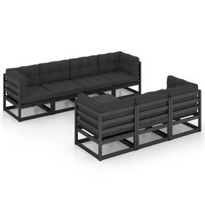 Garten-Lounge-Set (8-teilig) 3009889-2 Anthrazit - Schwarz