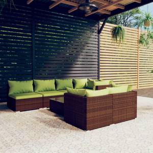 Garten-Lounge-Set (8-teilig) 3013637-6 Braun - Grün - Metall - Polyrattan - 60 x 30 x 60 cm