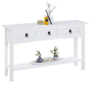 Table console RURAL Blanc - Bois massif - 126 x 73 x 35 cm