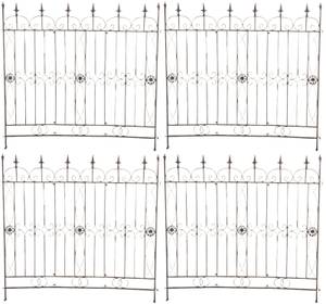 4er Set Gartenzäune Mangold Braun - Metall - 124 x 116 x 1 cm