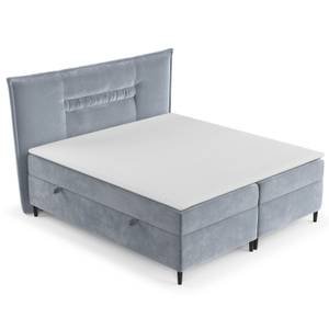 Boxspringbett Koussi II Taschenfederkern Blaugrau - Breite: 180 cm