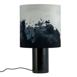 Tischlampe Molly Schwarz - Stein - Textil - 30 x 49 x 30 cm