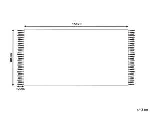 Tapis tressé BADEMLI Blanc crème - Gris - Blanc - 80 x 80 x 150 cm