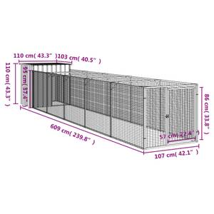 Hundehütte 3030300 Hellgrau - 110 x 609 cm