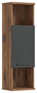 Armoire haute Ramon Gris - En partie en bois massif - 35 x 112 x 25 cm