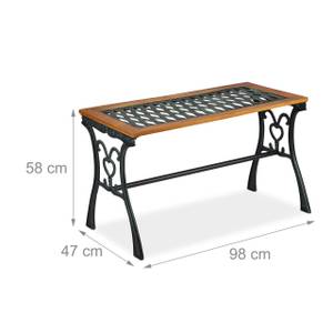 Gartentisch rechteckig Schwarz - Braun - Grün - Holzwerkstoff - Metall - Kunststoff - 98 x 58 x 47 cm