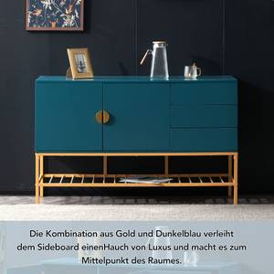 Sideboard Eos Ⅳ Blau - Holzwerkstoff - Metall - 39 x 82 x 130 cm