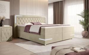 Boxspringbett Carlotta - LED, Stauraum Beige - Breite: 200 cm - H4