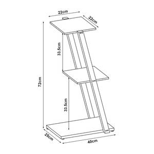 Beistellregal Rollag Schwarz - Metall - 40 x 72 x 25 cm