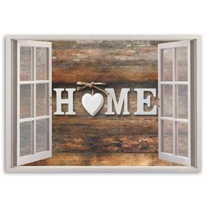 Bild Fenster Home Herz Vintage Retro 90 x 60 cm