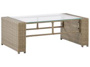 Set de jardin LUCA Beige - Bleu - Marron - Blanc - Polyrotin - 128 x 77 x 61 cm