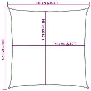 Sonnensegel 3016494-6 Hellgrau - 600 x 600 cm