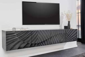 TV-Lowboard SCORPION Schwarz - Massivholz - Holzart/Dekor - 200 x 35 x 33 cm