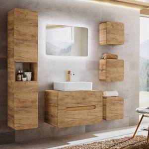 Waschtischunterschrank 80cm Wotaneiche Braun - Holzwerkstoff - 80 x 53 x 46 cm