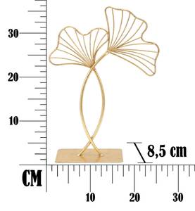 Blumenpaneel Gold - Metall - 25 x 35 x 9 cm