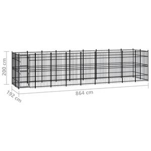 Chenil pour chiens 3012746-2 Profondeur : 864 cm